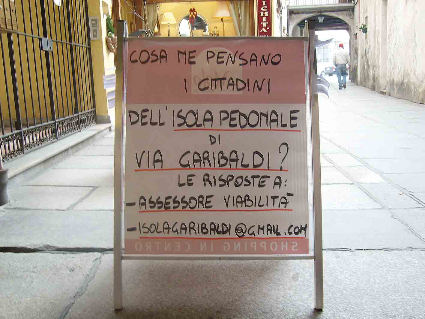 Via Garibaldi: un’area pedonale indigesta