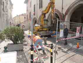 Iniziati i lavori in piazza degli Uomini