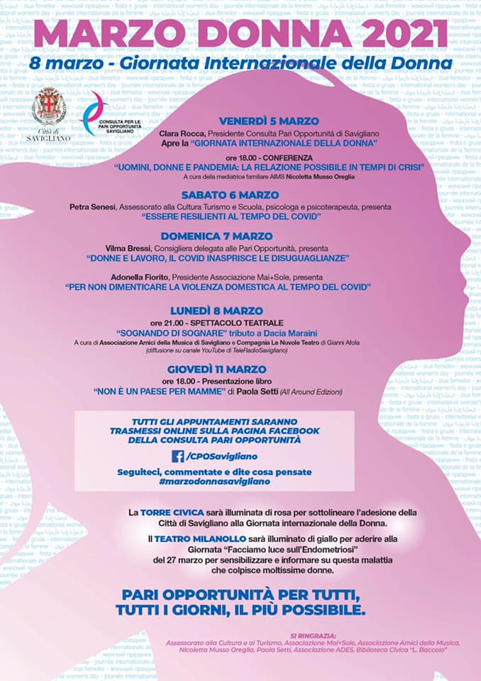 Iniziano gli appuntamenti di “Marzo donna”