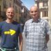 Gianluca Delmondo con l'abate don Paolo